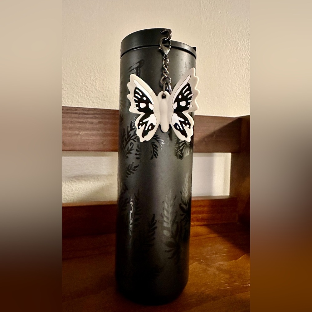 Starbucks Black and White Butterfly insulted cold cup.